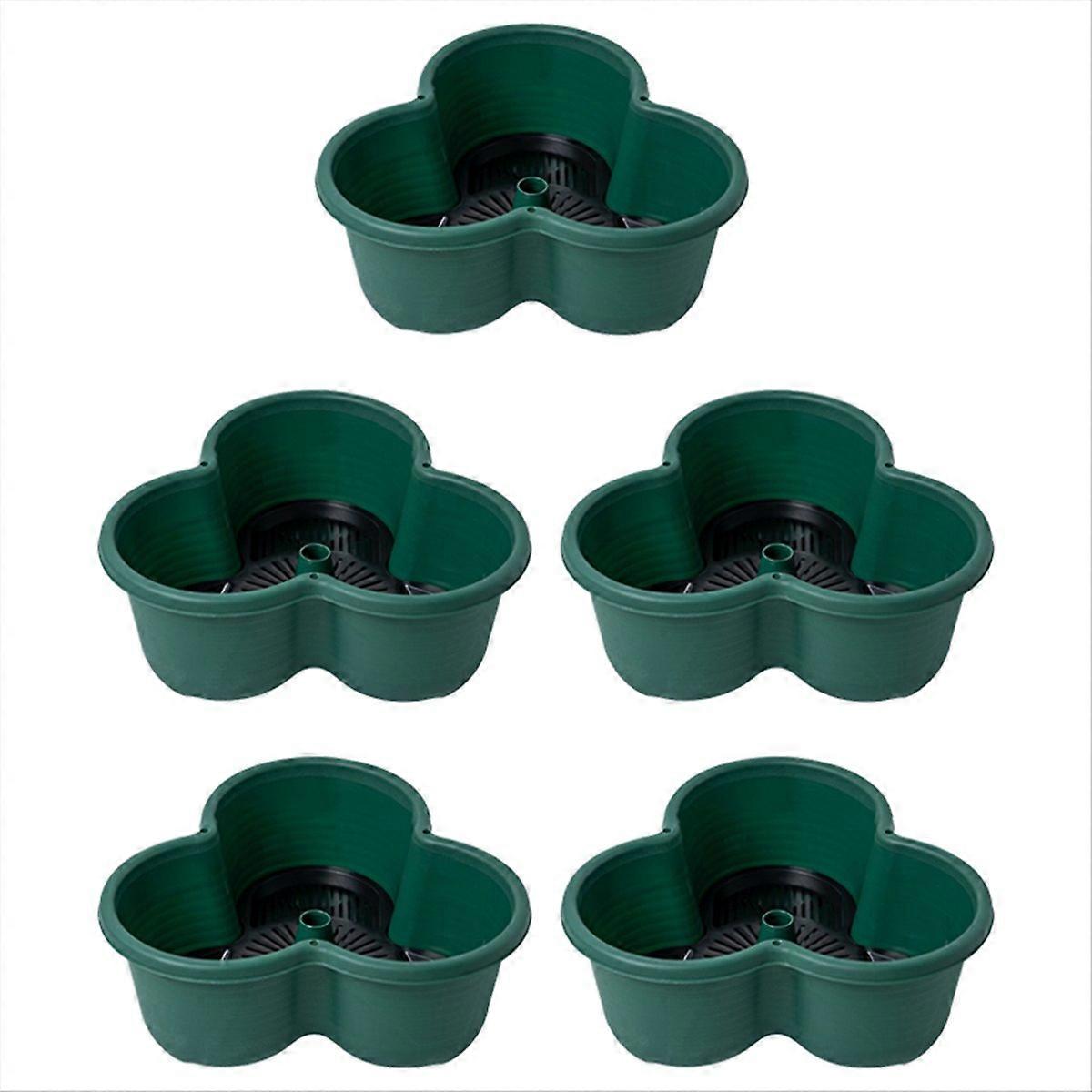 Vertical Gardening Stackable Flower Pots, For Strawberries(5PCS)Green