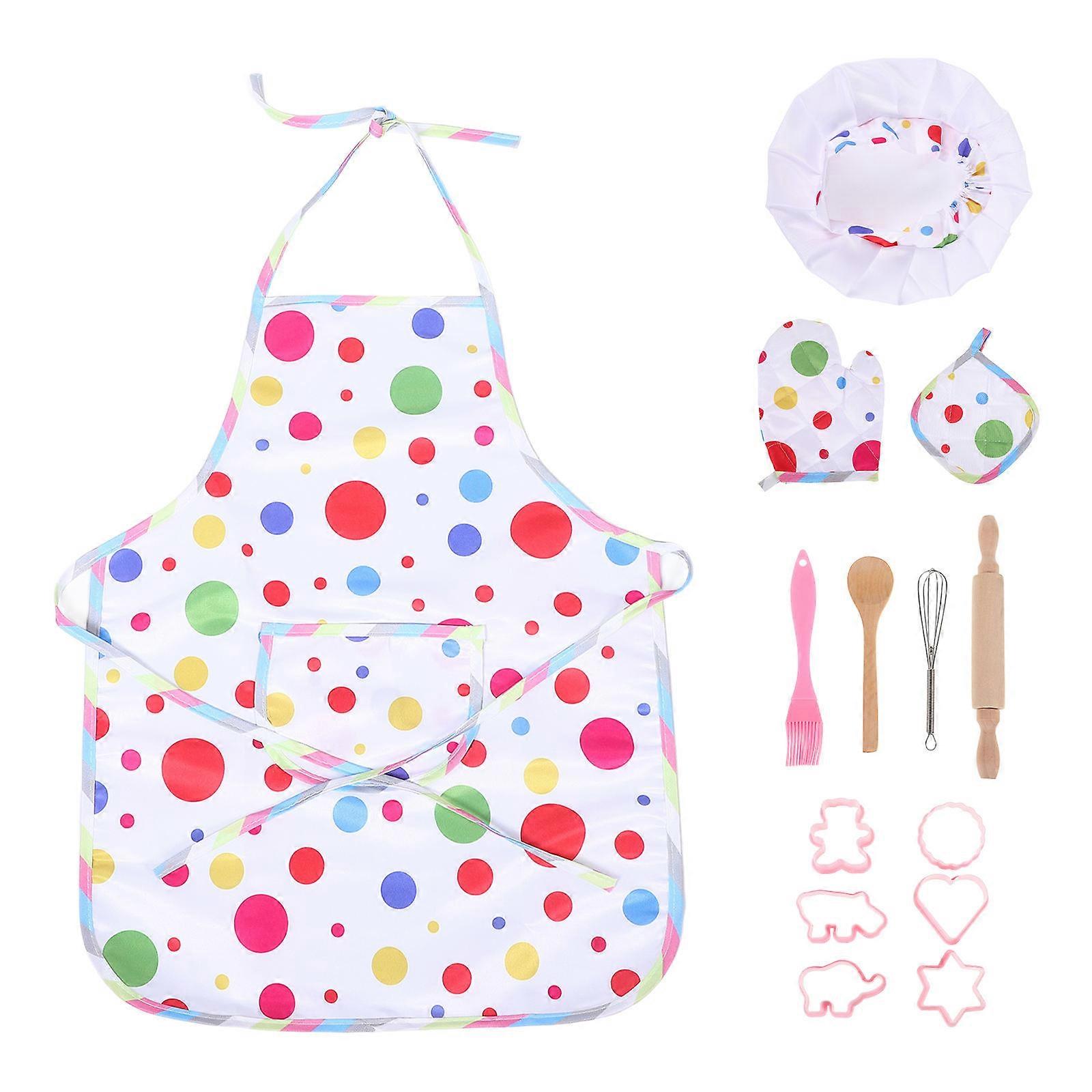 Kids Cooking Sets Realistic Baking Tools with Chef Hat and Apron