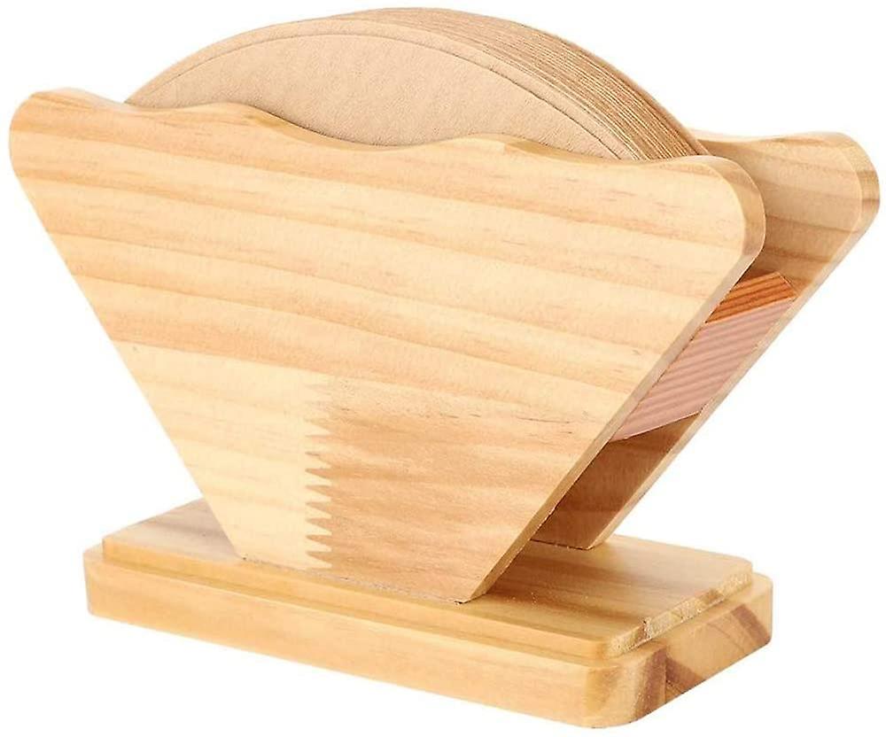 Trä Kaffefilterhållare,Kaffepapper Förvaringsställ,Filterpappersbas,Bambu Filterpapper Förvaring Bo