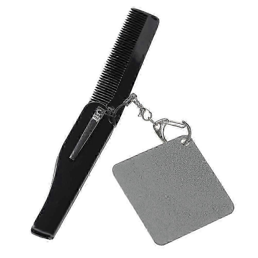 Small Folding Comb Beard Comb for Men Black Portable