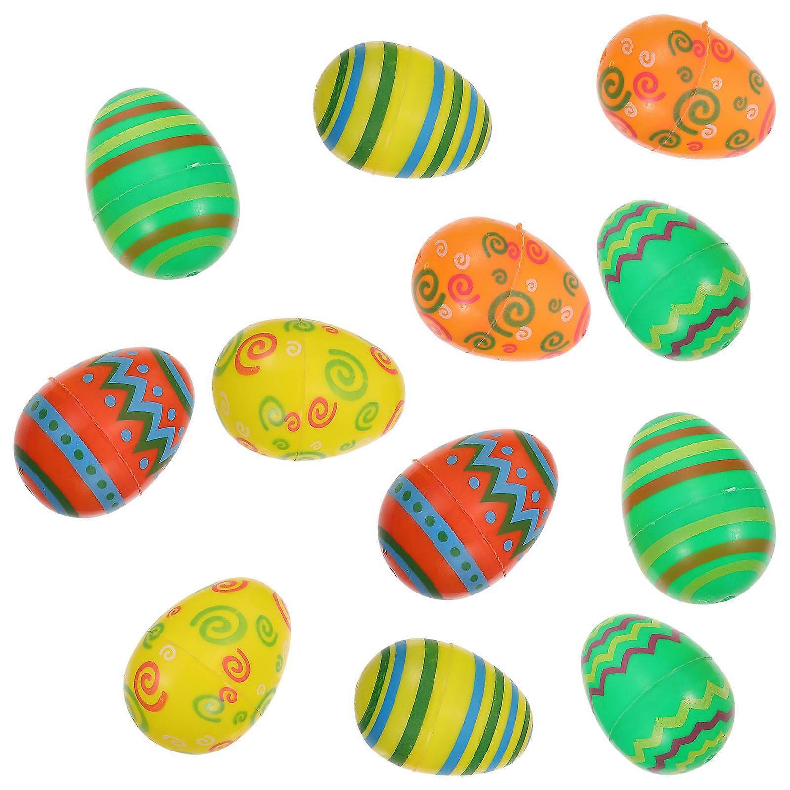 Empty Easter Plastic Easter Eggs Twisted Egg for Decor 12Pcs