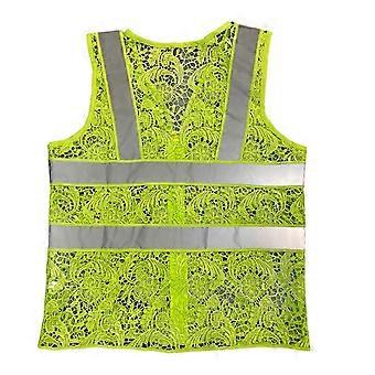 Reflecterende hardloopvesten, veiligheidsvesten met hoge zichtbaarheid en reflecterende strepen voor wandelen, hardlopen en fietsen in de avond, groen L