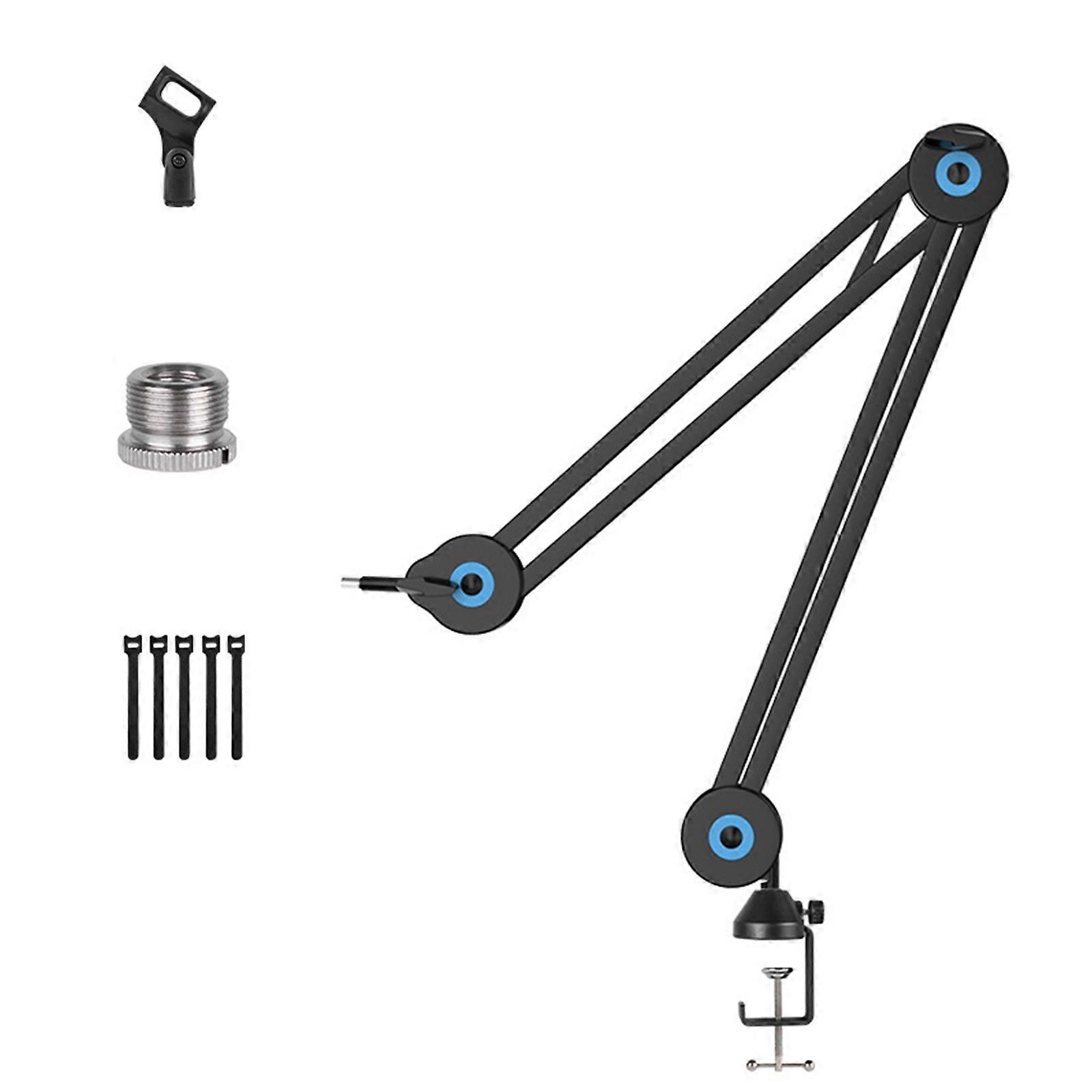 Functional 1/4Inch Threaded Microphone Boom Arm Stand With Height Angle Control And Conversion Adapter For Musicians Multicolor
