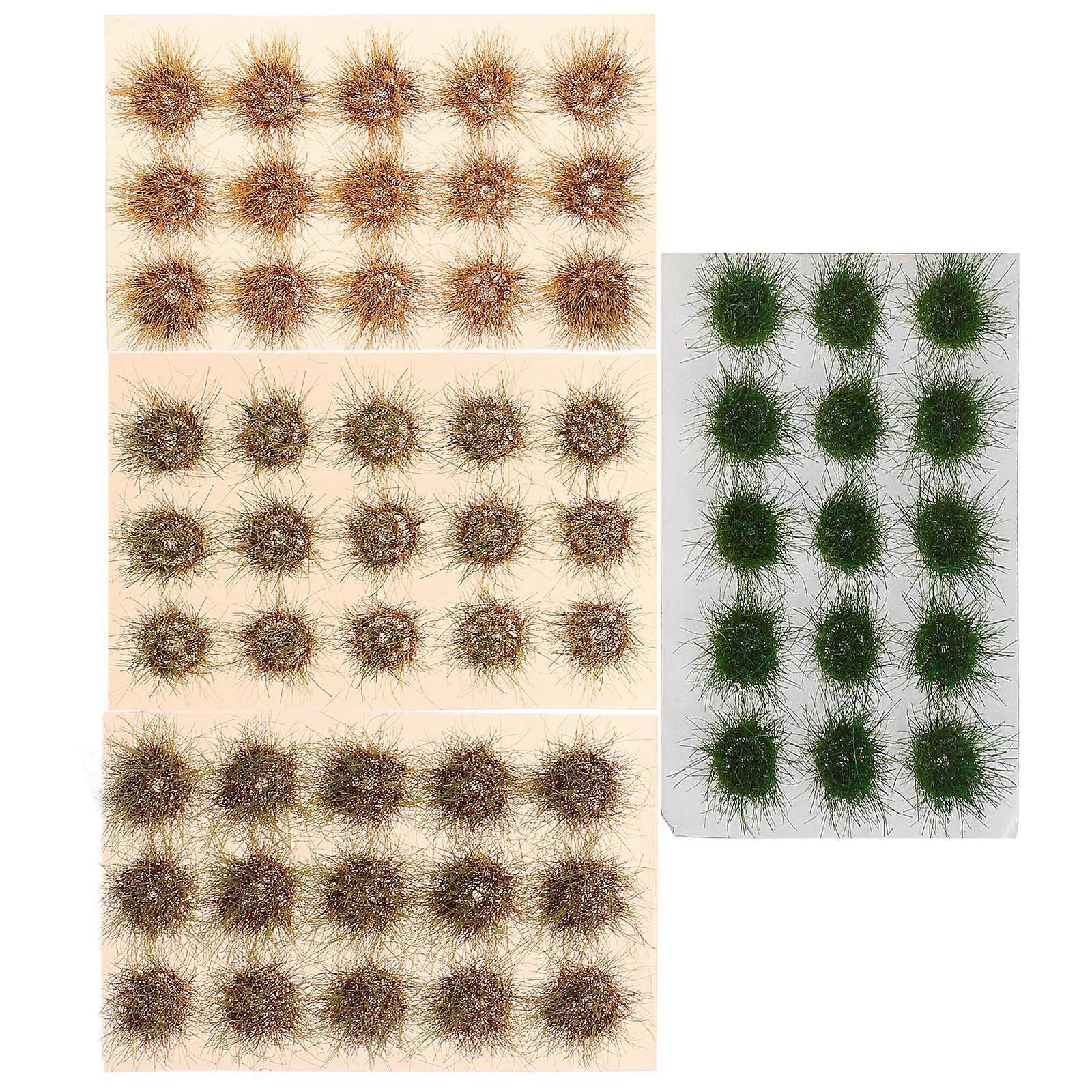Sand Table Model Materials Static Grass Tuft Model 4Pcs for Decorative Use