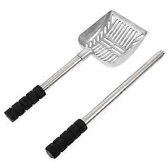 Pet Poop for Cleaning Household Cat Litter Long Handle Silver