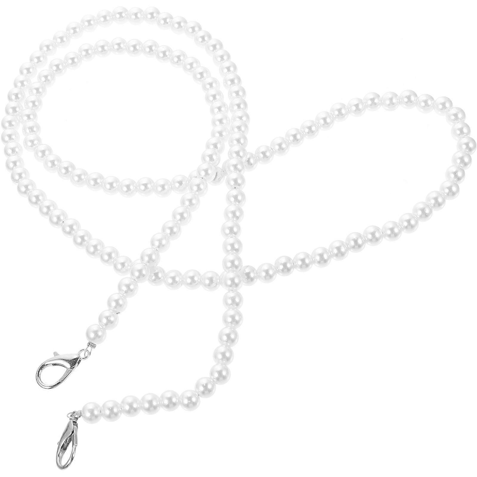 Pearl Chain DIY Handbag Strap Replacement Decorative Silver Plastic