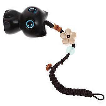 Ebony Cat-Shaped Keychain Pendant for Backpack Hanging Decor 1Pcs Stylish