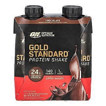 Optimum Nutrition, Gold Standard® proteinshake, choklad, 4 kartonger, 325 ml styck, 2-pack