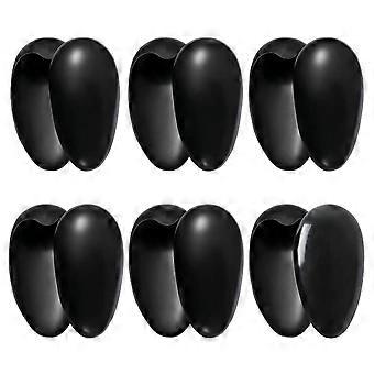 10 Pairs Black Plastic Reusable Ear Covers Protector Hairdressing Dye Coloring Bathing Shower Caps Waterproof Earmuff for Hair Salon