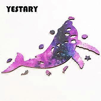 3d Wooden Purple Whale Puzzle Impossible Wood Jigsaw Puzzle Toy Brain-teaser Board Game Toy For Adults Children Kid Gift