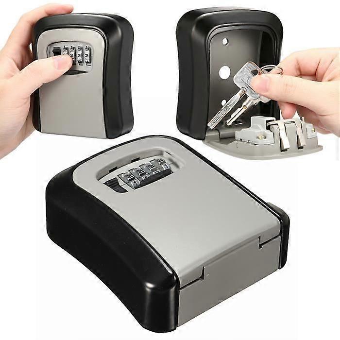 Metal Cabinet Key Box 4-Digit Security Safe Wall Mounted Code Lock Combination Storage Box