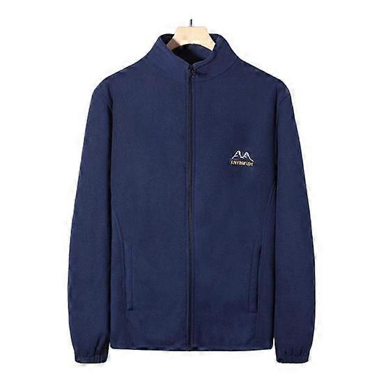Men Jacket Stand Collar Long Sleeve Solid Color Thickened Coat with Pockets