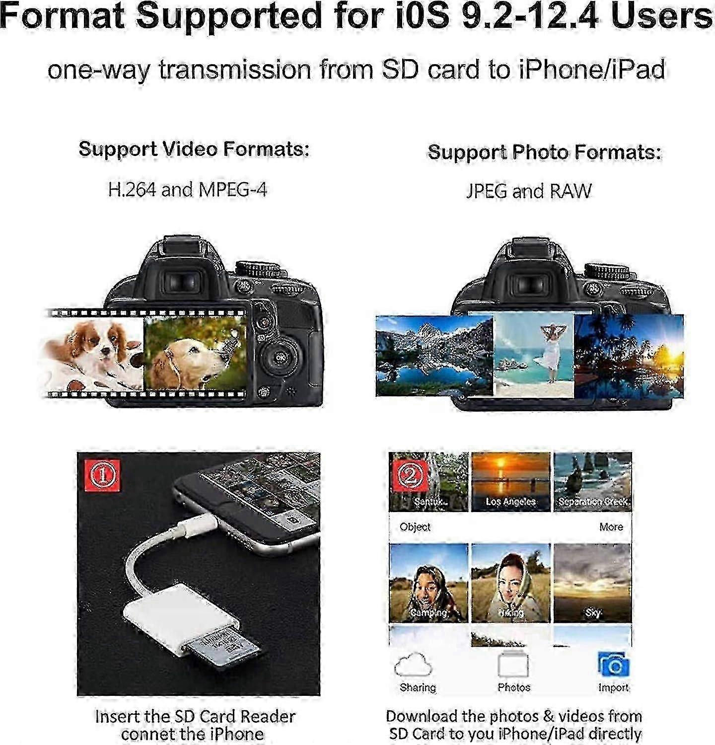 Apple Lightning To Sd Card Camera Reader Adapter Compatible With Iphone Ipad Camera Trail Game Camera Card Viewer Reader