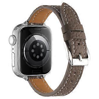 Urrem i ægte okselæder til Apple Watch Ultra 3 2 1 49 mm/ Serie 11 10 46 mm/ 9 8 7 45 mm/ SE3 SE2 SE 6 5 4 44 mm/ 3 2 1 42 mm, justerbar litchi-tekstur
