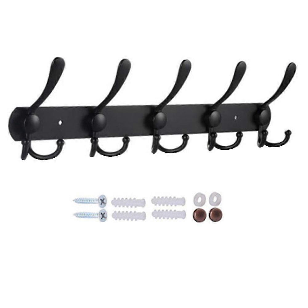 Coat Rack Wall Mounted Long,5 Tri Hooks For Hanging Coats