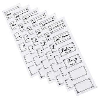 6pcs transparente Flasche Handseife Aufkleber entfernbare Seife Aufkleber Seife Etiketten