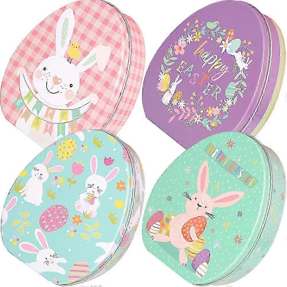 Box Tinplate Biscuit Storage Boxes compatible with Storage 4Pcs Multicolor