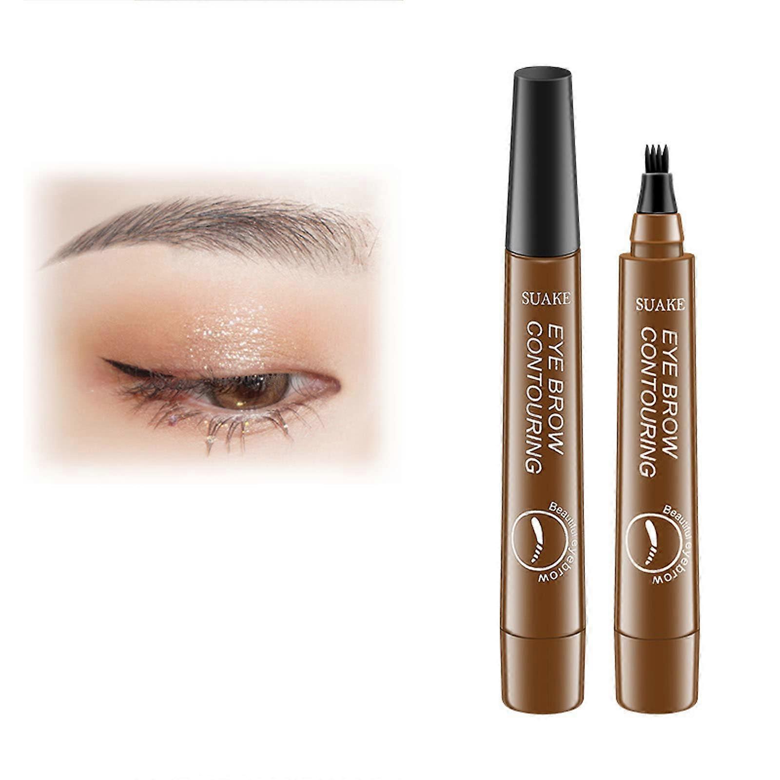 Waterproof Eyebrow Pencil 2pcs Microblade-Like Precision Long Lasting Smudge Proof Makeup