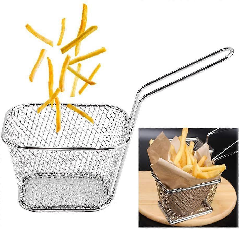Mini Frying Baskets - 8-Piece Chip Serving Baskets with Handles