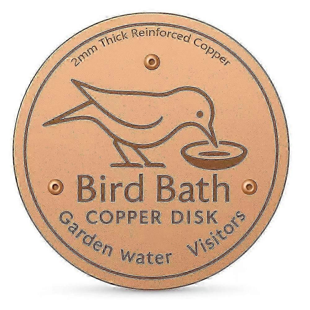 Disque en cuivre pour bain d'oiseaux, purification efficace de l'eau, réduction des algues, entretien extérieur, conception durable
