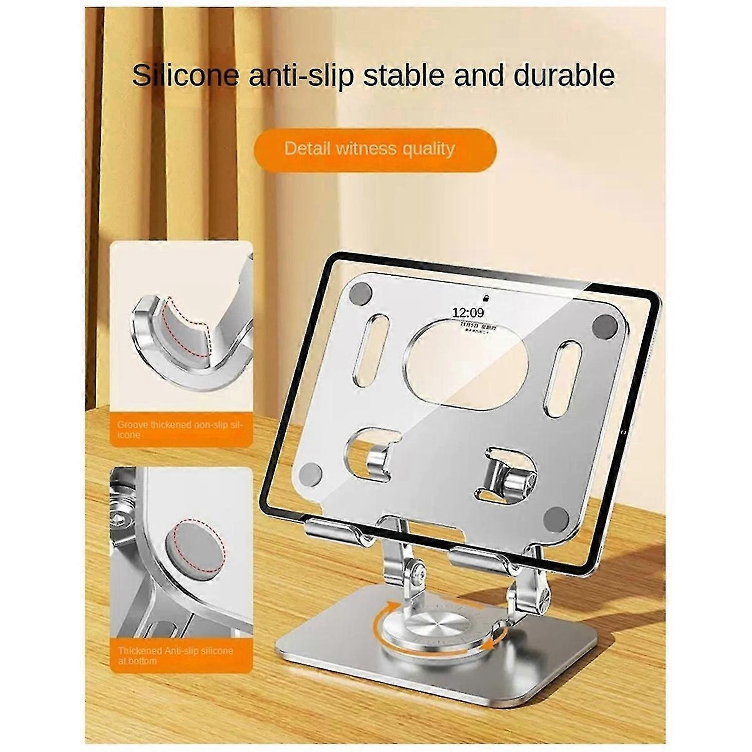360° Rotation Tablet Holder Stand Silver