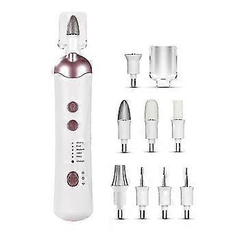 Electric Nail File Set Electric Manicure Tool Multi Function Silent Manicure Tool Cordless for Thick Nails White