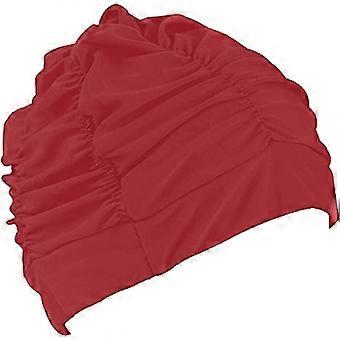 Women Girls Pleated Soft Cloth Fabric Beanie/Cap/Turban Swim Cap Nice Hat for Dreadlocks Long Hair Summer/Sea/Pool Fun Play