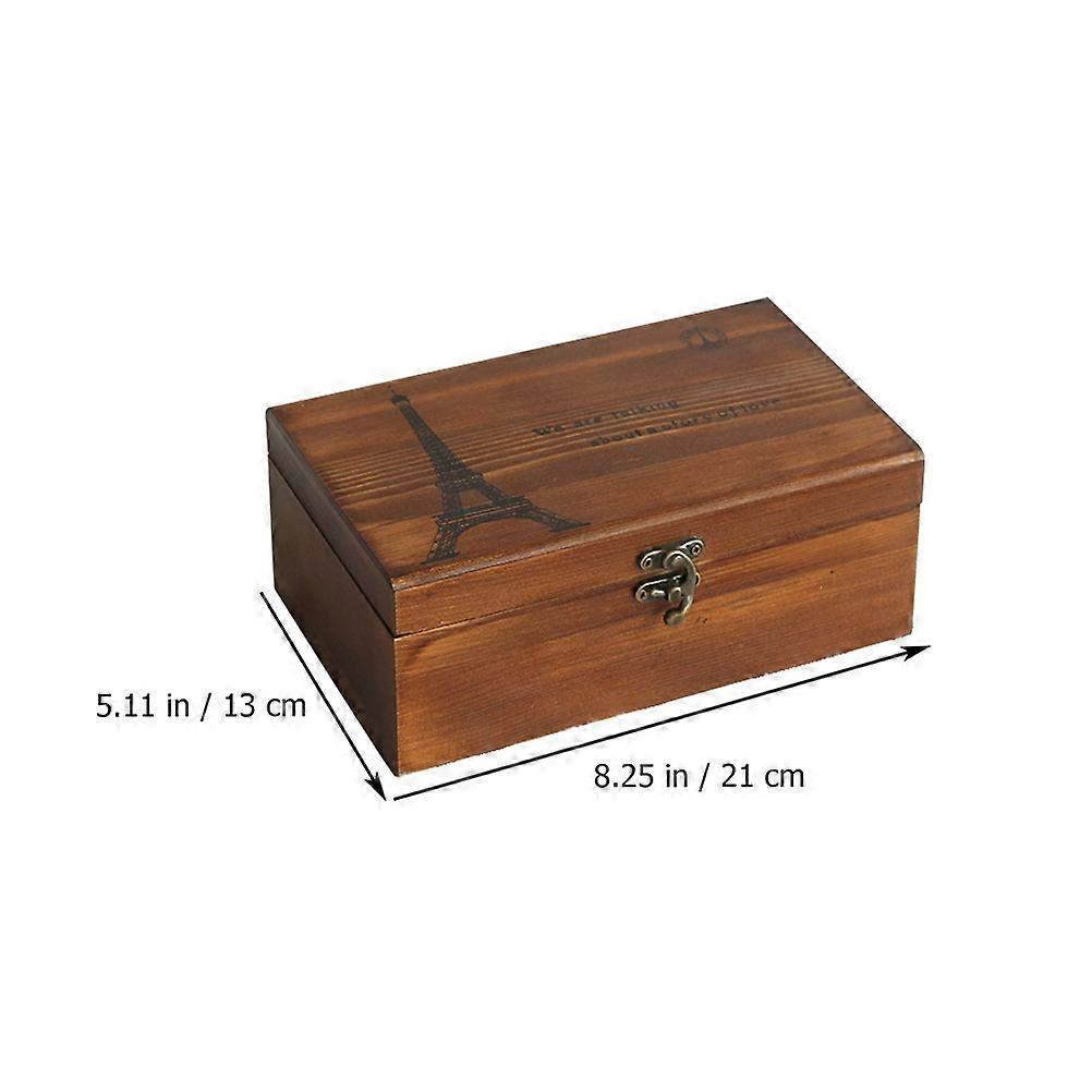 Coffee Wooden Needlework Box for Storage Using 1Pcs Household Storage Container