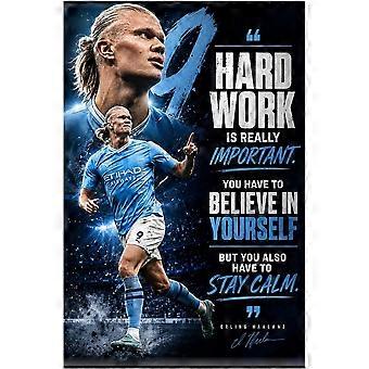 Erling Haaland Motiverende Puzzel met Inspirerende Citaten Puzzel voor in de Klas Heren Voetbal Pro Coach Muurdecoratie HAA190