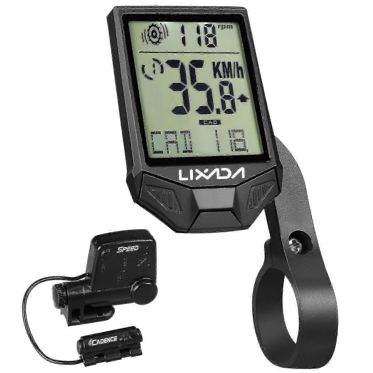 Wireless Cycling Computer with Cadence Multifunctional Rainproof Backlight LCD Bike Computer COS