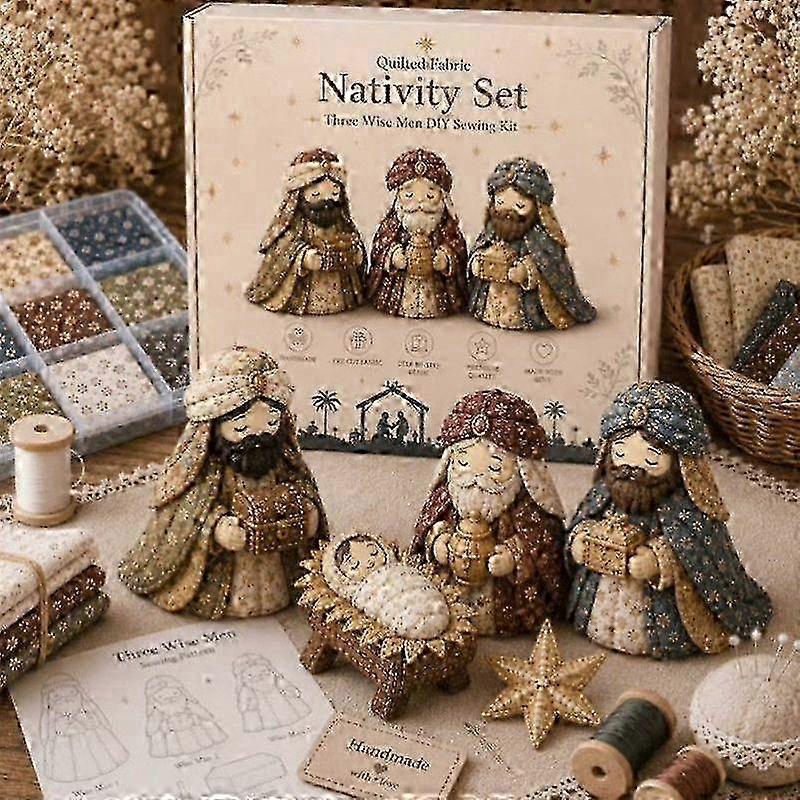 Festive Nativity Patchwork Sewing Kit, Home Table Decoration DIY HandStitching Creative Craft Set