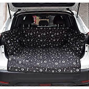 Waterproof Dog Car Seat Cover with Full Backseat Protection and Quilted Pet Travel Bed Black Bone 155x104x33cm