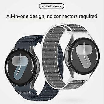 Nylon Watch Band with Wave Pattern, Breathable Adjustable Quick Release Magic Tape Strap, Compatible with Galaxy Watch 4 5 6 7 FE Series 40mm 44mm
