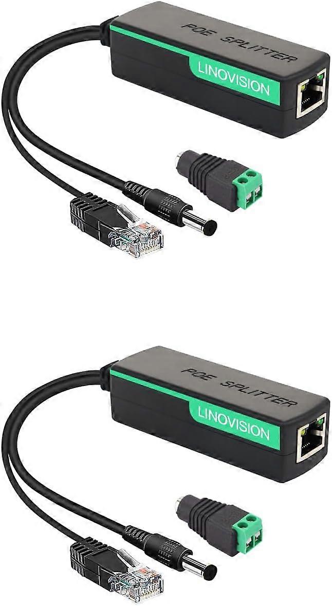 Splitter, DC12V 2A Output, IEEE 802.3af/at, 2 Pack