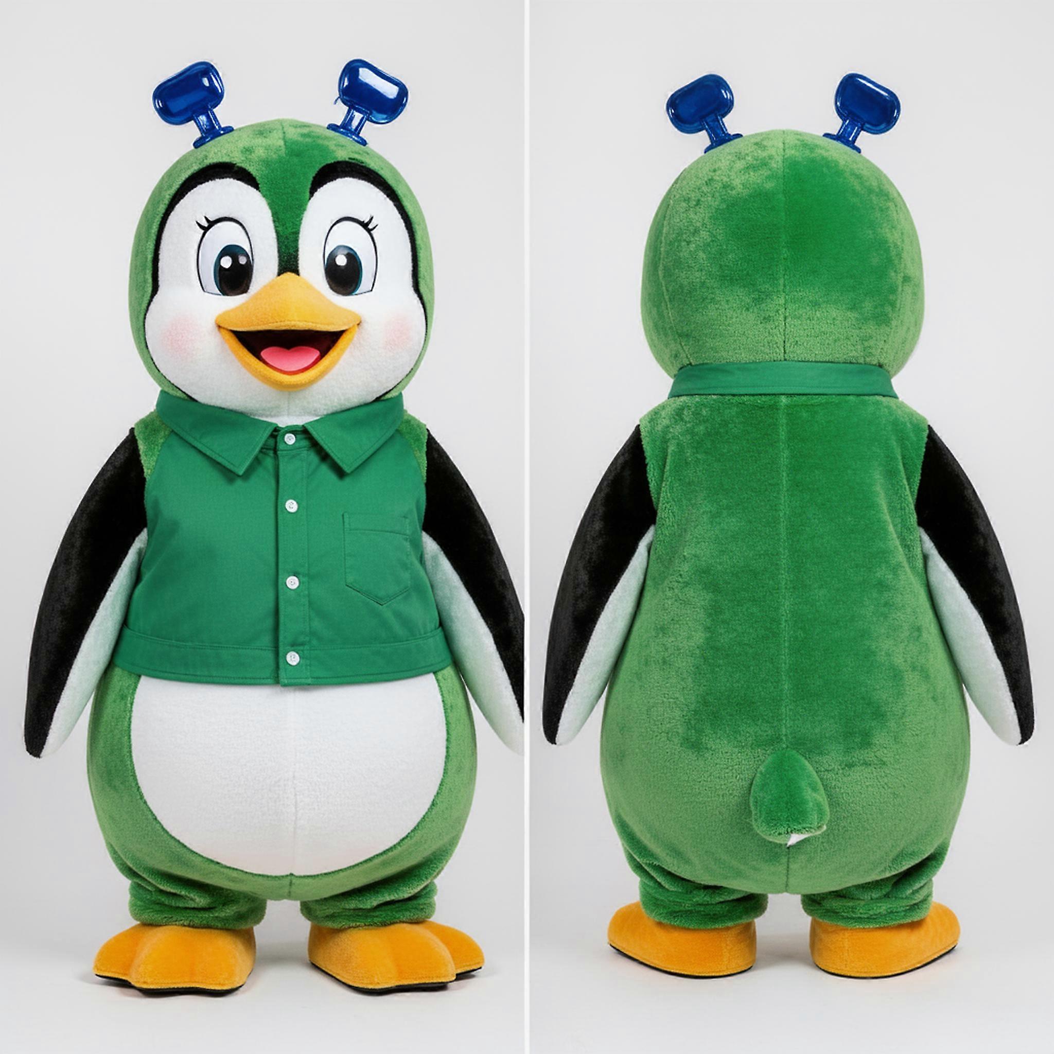 MASTICOT Emerald Green Playful Penguin Mascot