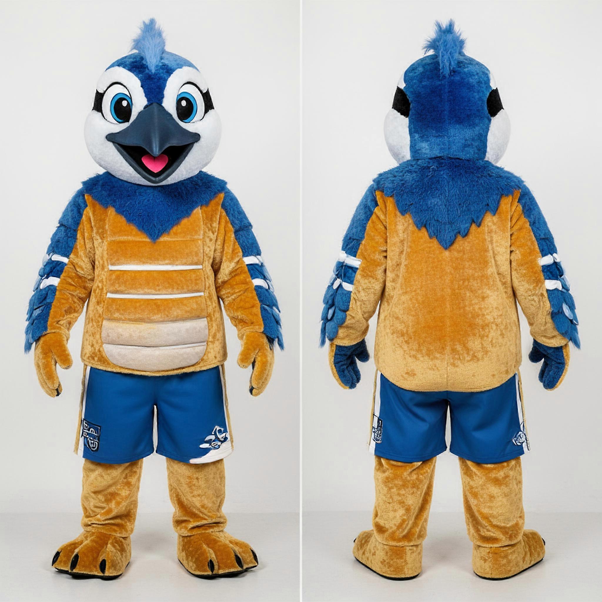 MASTICOT Royal Blue Feathered Blue Jay Mascot