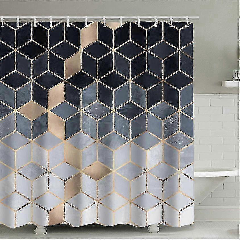 Blue Gradient Geometric Shower Set