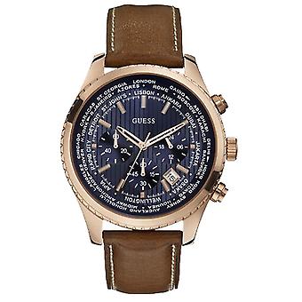 Guess Quartz Analog Man Watch with Cowhide Bracelet W0500G1