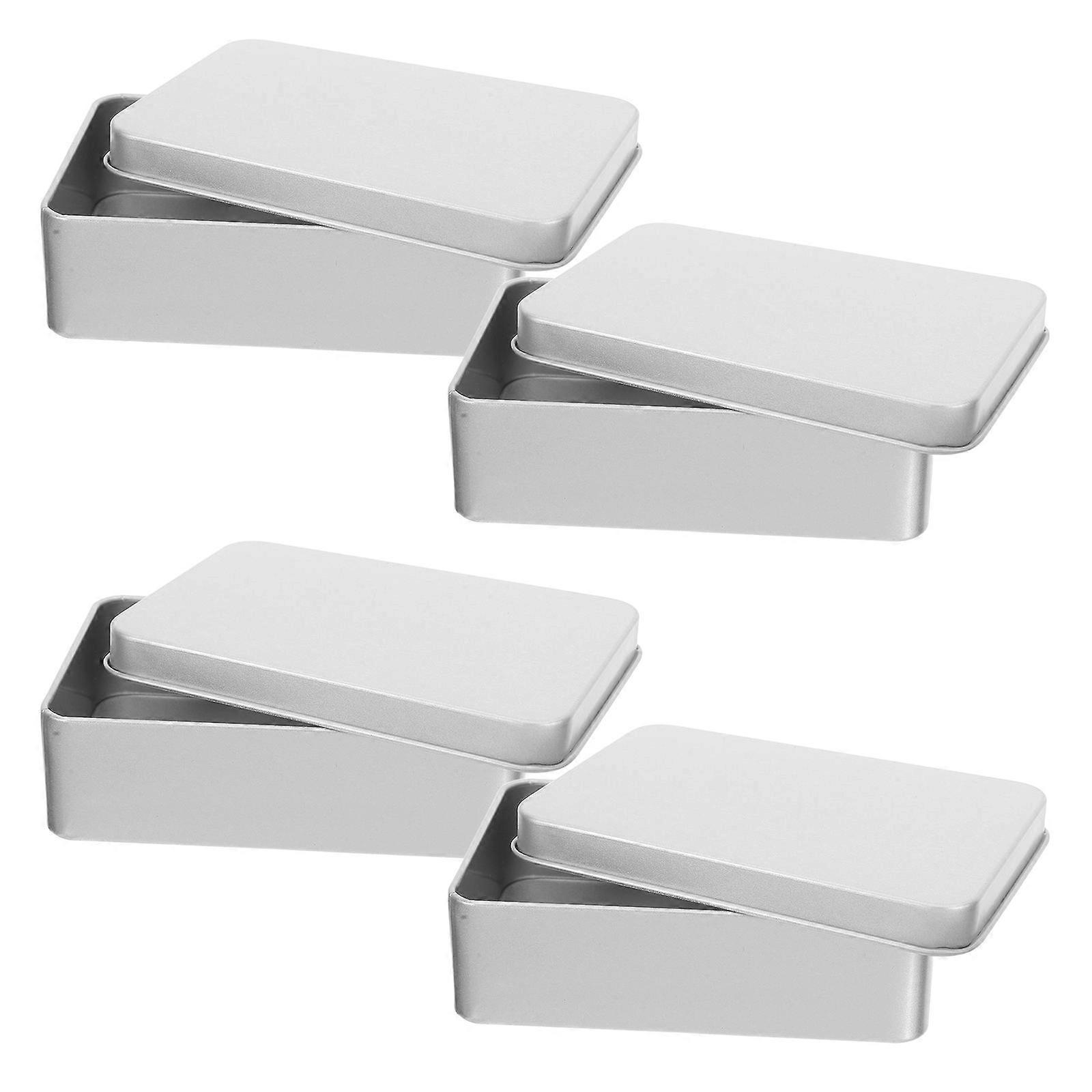 Durable Organizing Boxes Tin Metal Case 4Pcs for Storage Use