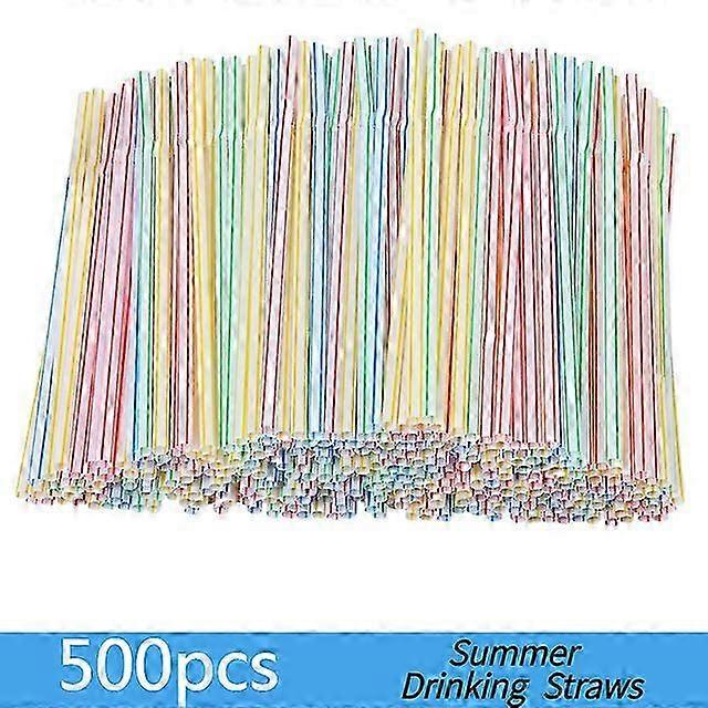 500 Pcs Striped Bendable Elbow Straws
