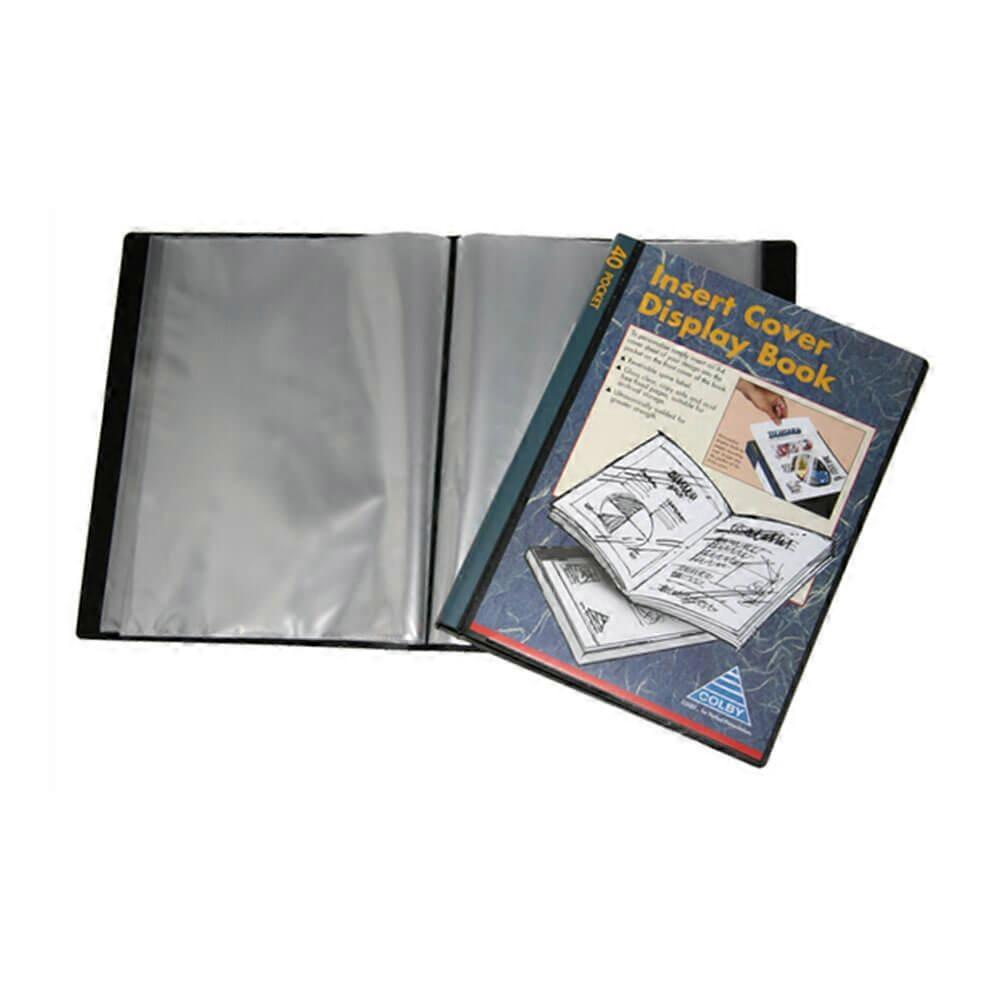 40 PAGES Colby Display Book Solid Front Back Covers A4 Black Impact Resistant