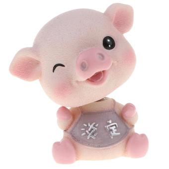 Lucky Pig Bobblehead Toy with Auto Nodding Motion for Car Dashboard, Cute Shaking Head Ornament