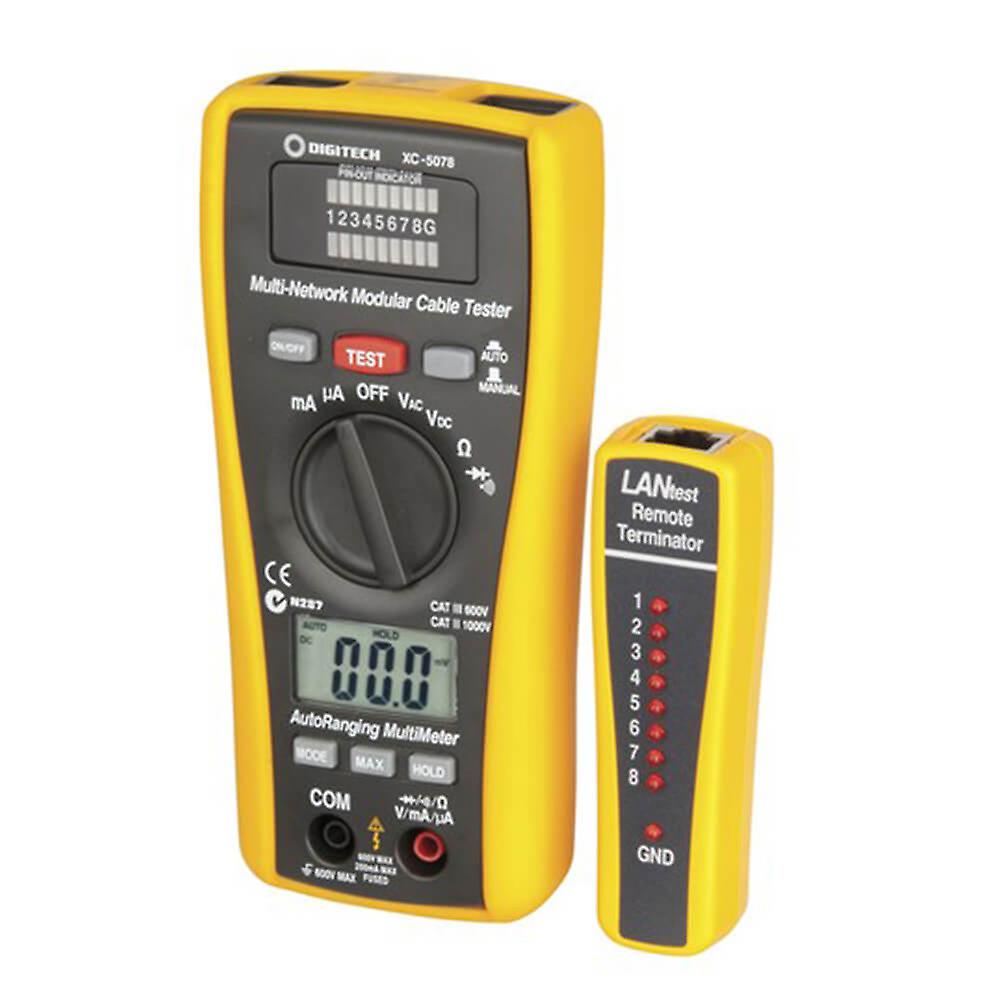 2 in 1 Tester Network Cable w/ Digital Multimeter Manual or Automatic Testing