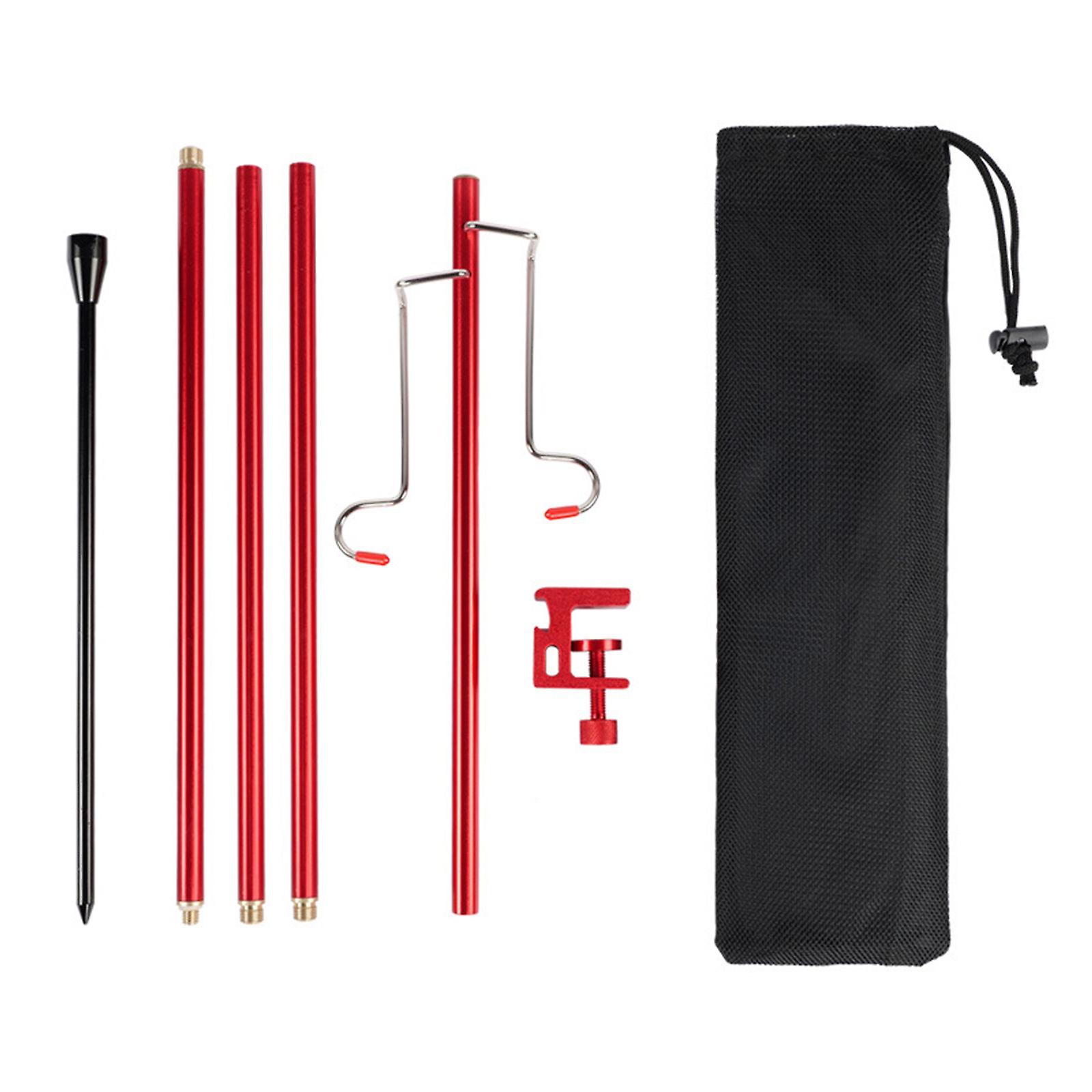 Camping Lamp Holder Collapsible Double-Hook Light Stand for Outdoor Activity