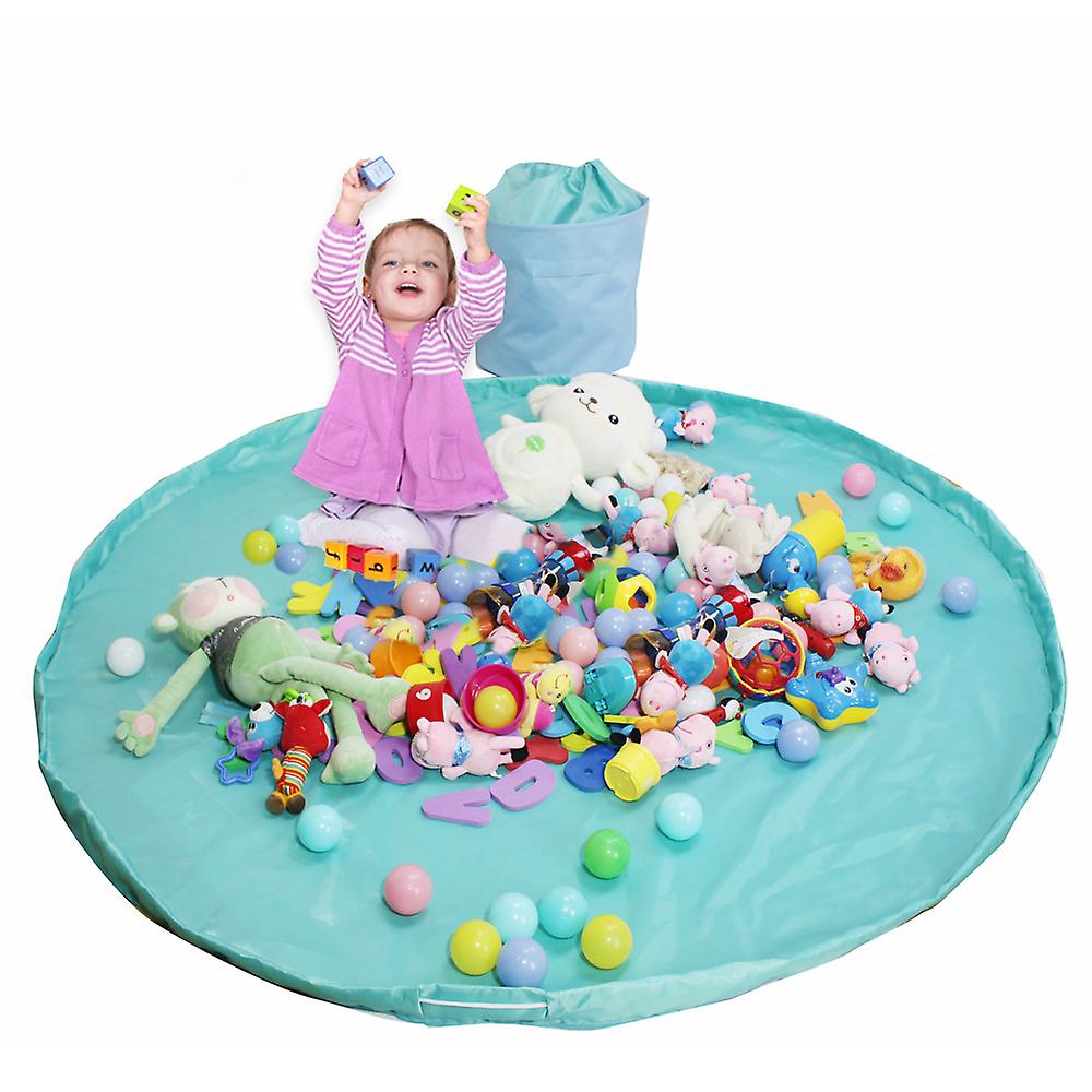 2 in 1 Portable Drawstring Toy Storage Drum and Play Mat for Indoor and Travel, Designed for Kids and School Age Children, Large Size 150CM