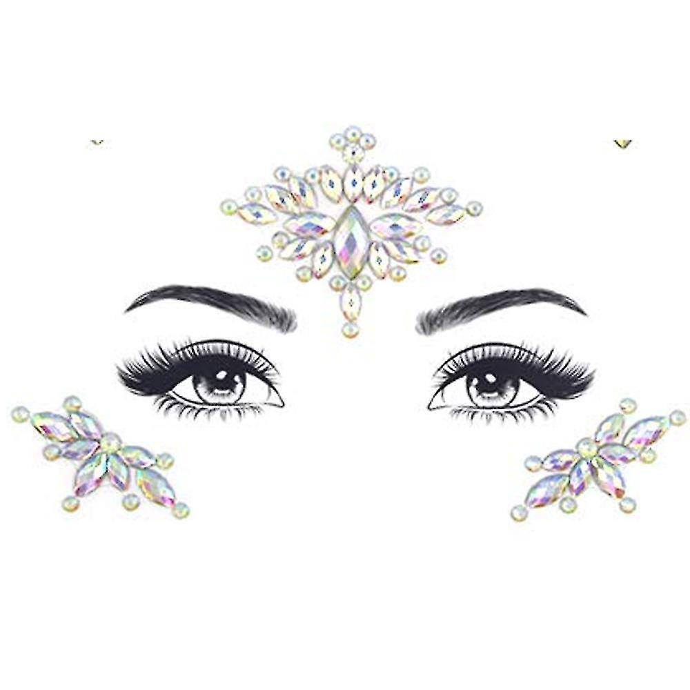 Rhinestone Face Gems Jewels, Rave Crystals Face Gems Stick On, Compatible With Festival Rave -r