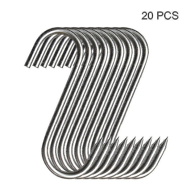 20pcs Stainless Steel Hooks With Sharp Tip For Butcher Shop For Kitchen Hot And Cold Smoking Practical Hook Drop Shipping