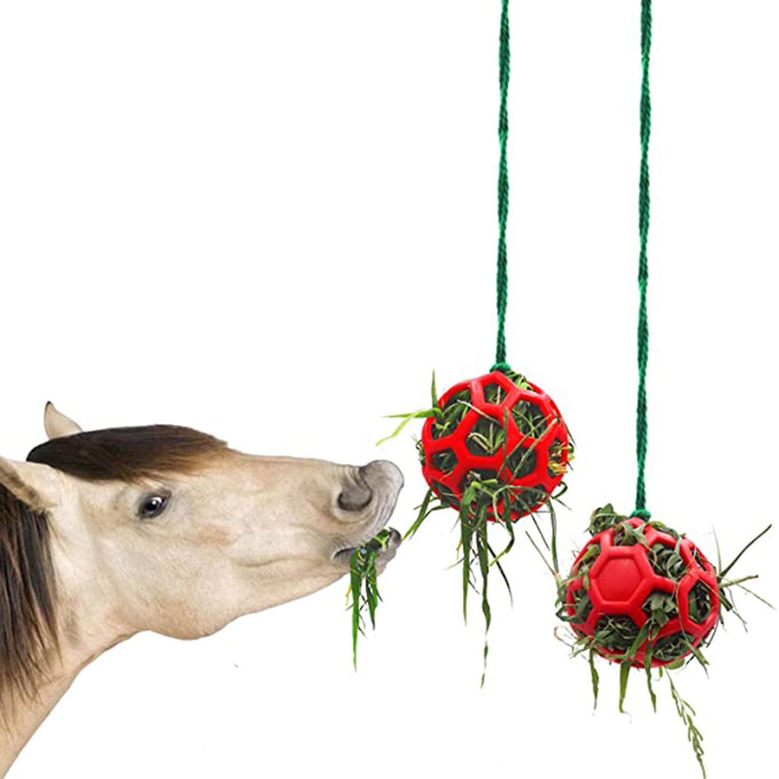 Horse Treat Ball Hanging Hay Feeder Toy Ball Multipurpose Feeding Toy for Horse Stable Stall Trailer
