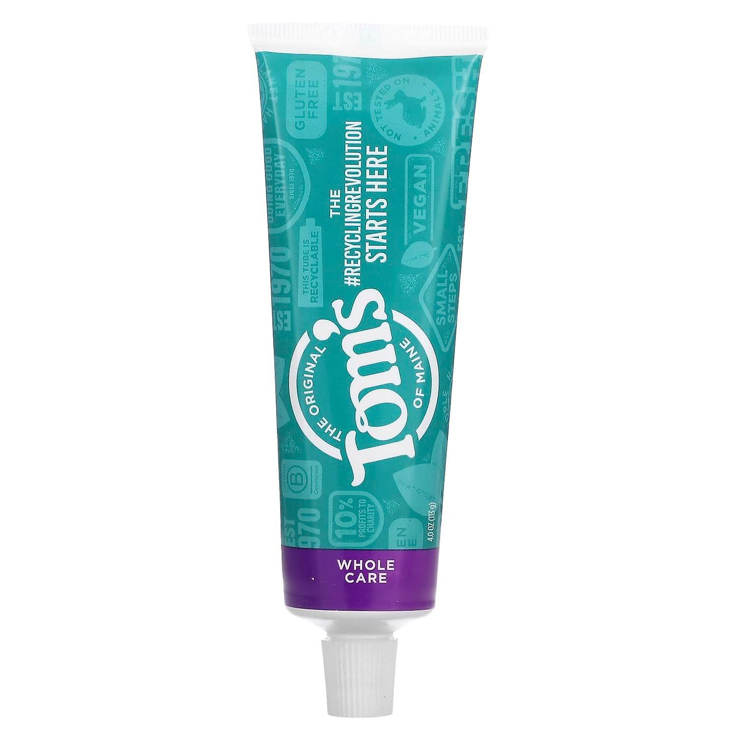 Toms of Maine, Whole Care Anticavity Toothpaste, Spearmint, 4 oz (113 g)