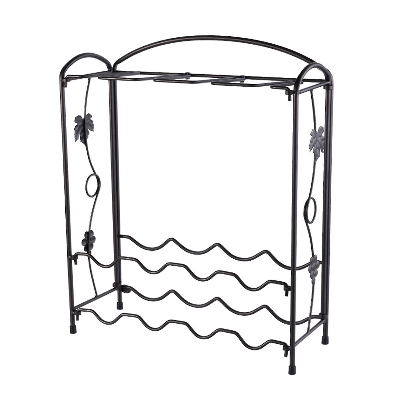 2-Tier Stackable Standing Wine Rack No Assembly Required for Bedroom Office Bronze